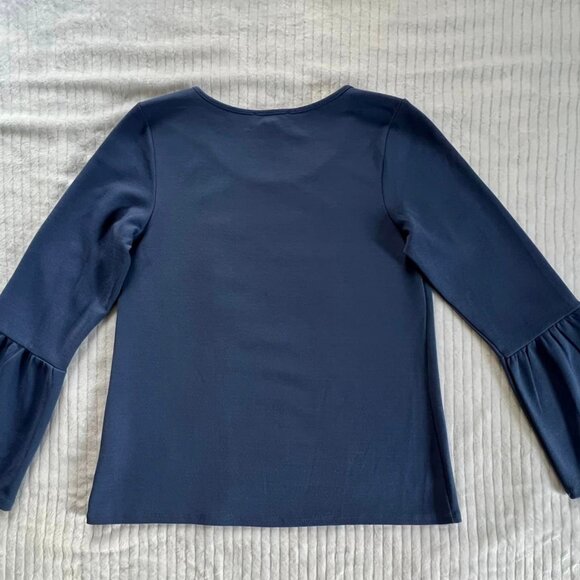 Women's Size Medium  Solid Blue Long Sleeve Pullover - Picture 4 of 7